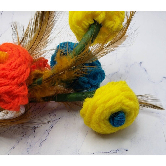 Vintage Handmade Crochet Yarn Flowers Bouquet - Picture 5 of 6